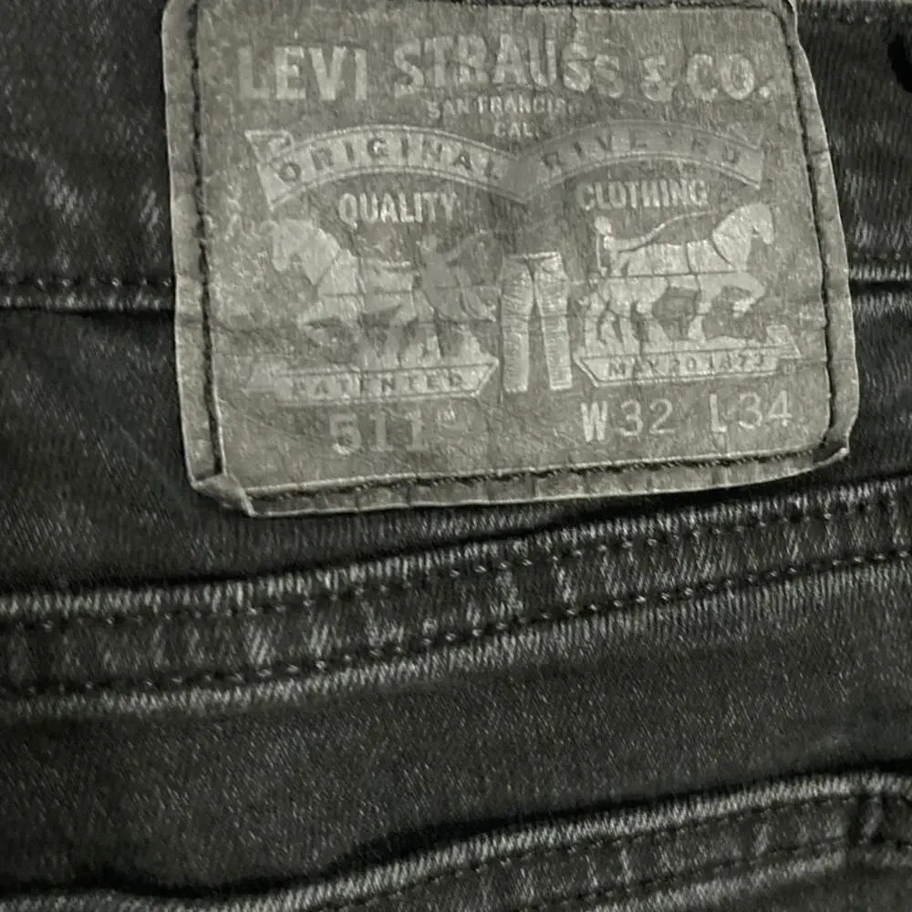 Levi's 511 Slim Fit Blackwash Denim Jeans 32x34 Streetwear Casual Classiccore